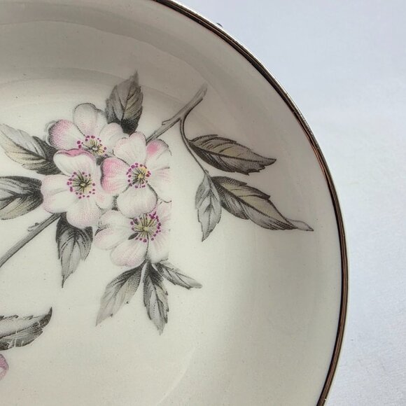 FOUR Manor House Spring Glory Fruit Bowls Pink & White Floral Gray Leaves - Picture 6 of 15